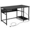 55 Inch Computer Desk with Power Outlets and USB Ports for Home and Office
